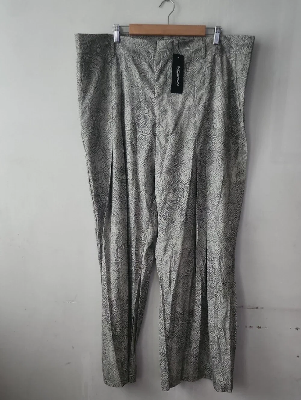 Men's Gray Patterned Dress Pants by NECELAN